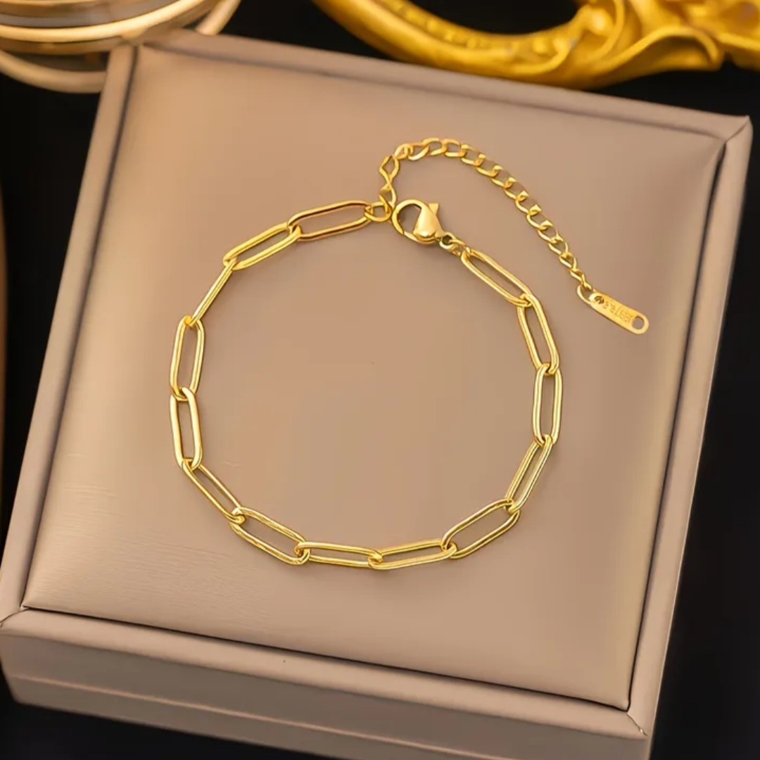 18 Kt Gold Over Titanium Chain Bracelet